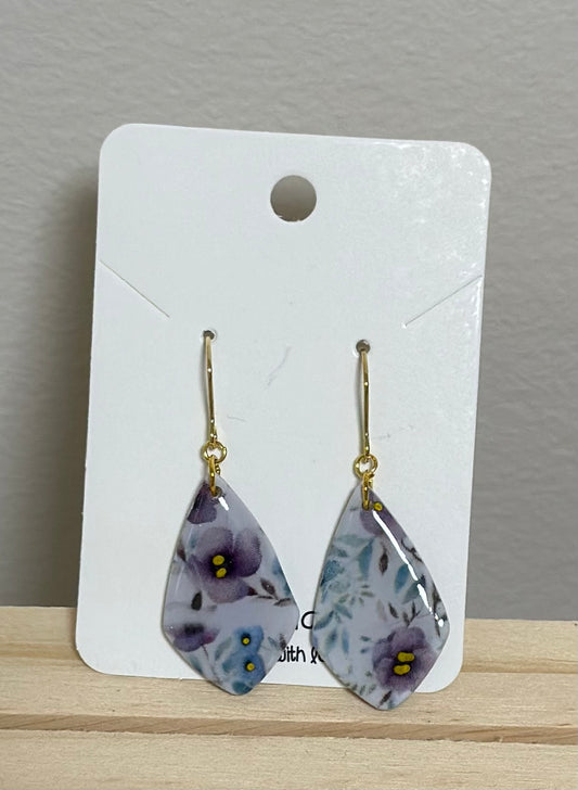 Diamond Floral Drop with Gold Plated Hooks
