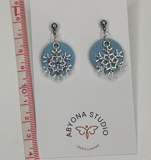 Ornament Snowflake Embellished Earrings